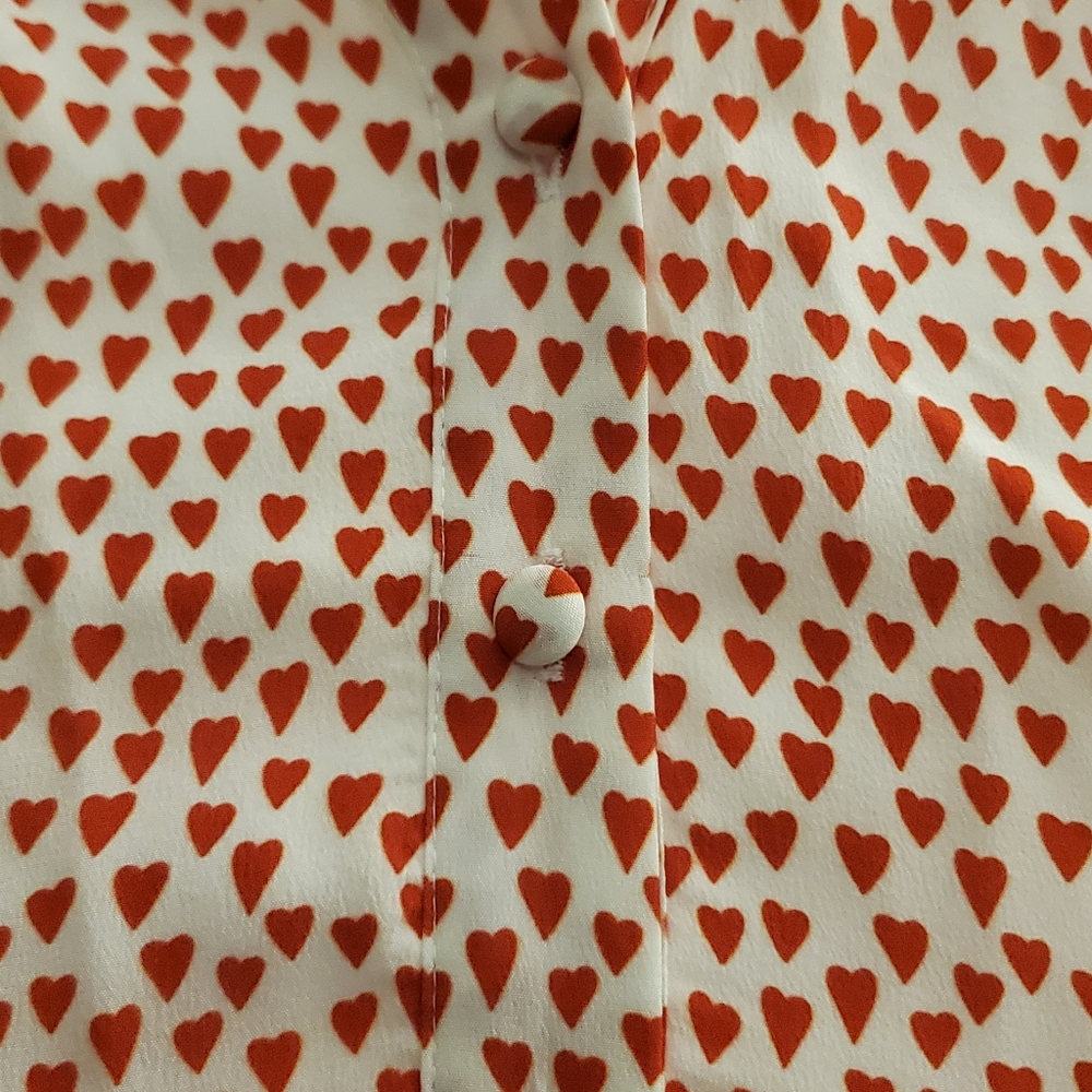 Milly Heart Print Silk Aspen Dress Zooey Deschanel - Picture 8 of 13